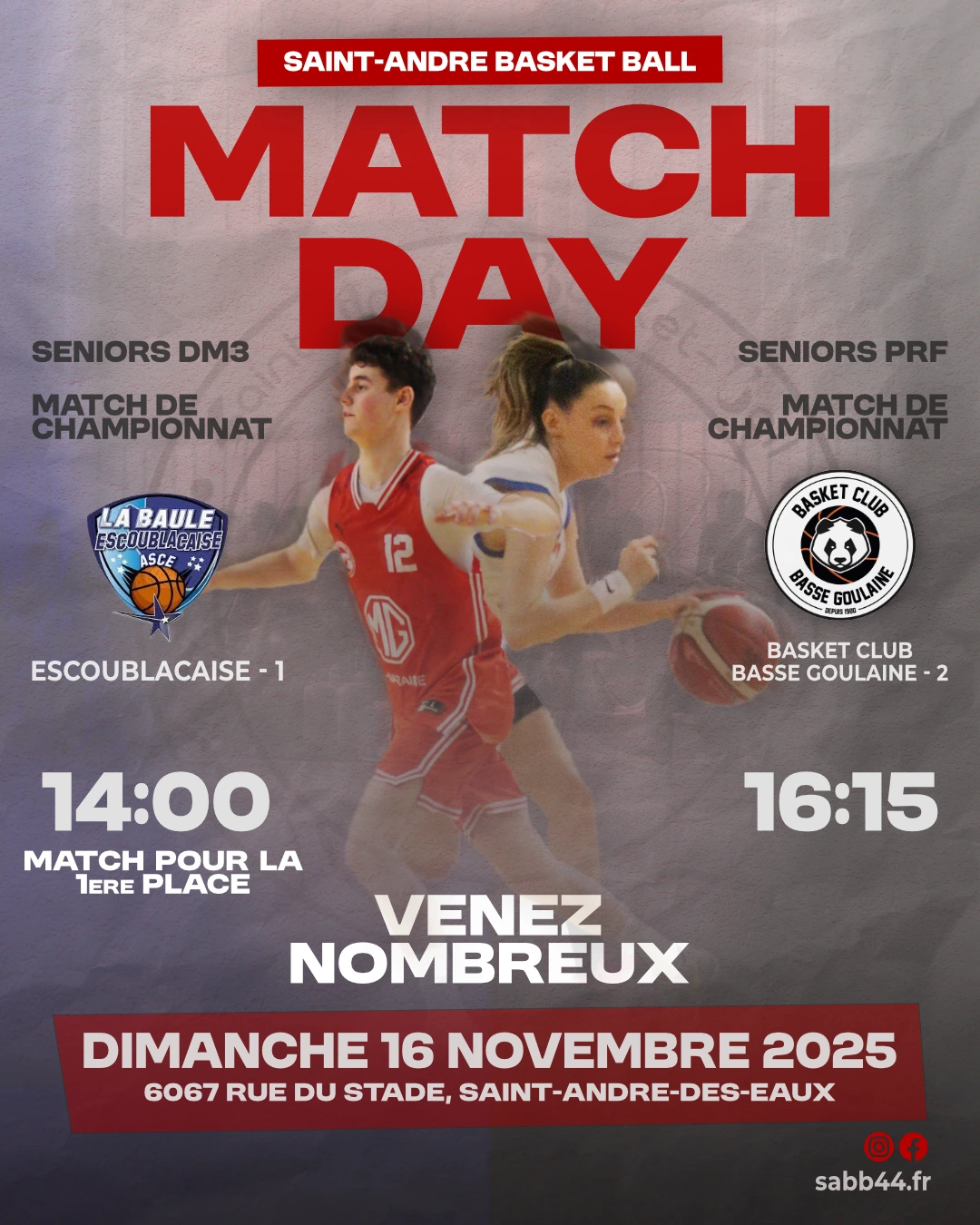 Affiche Match Basket 3
